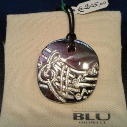 Ciondolo oro bianco 18 kt musicale